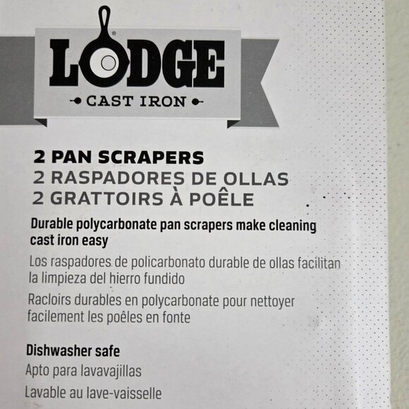 Lodge Cast Iron Skillet Scrapers 2pc Combo Set Kitchen Cleaning Tools Pans - Picture 5 of 6